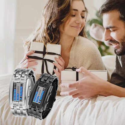 💫 HALF PRICE DEAL ⌚ Herren LED Binary-Uhr 🔥 futuristisch, hochwertig & ideal als Geschenk für den Freund 🎁