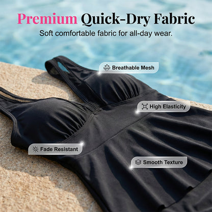 Damen-Tankini-Set mit Peplum-Schnitt und passendem Unterteil