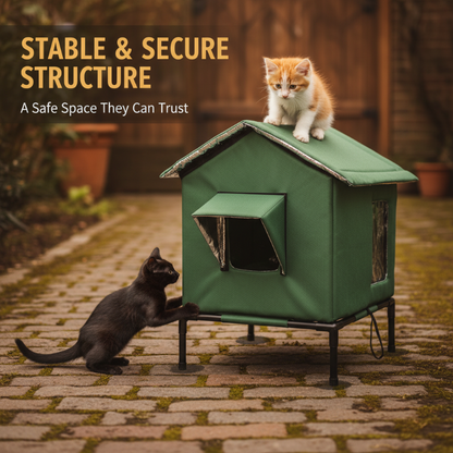 🐱🔥 Wasserdichtes Klappbares Katzenhaus – Erhöht, winddicht & wetterfest ✨🏠 50% RABATT! Ideal für Garten, Balkon & Streuner – wetterfest, isolierend & platzsparend.