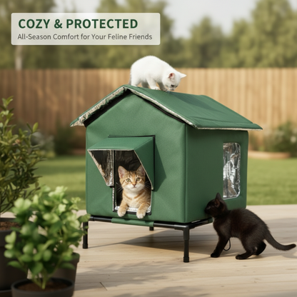 🐱🔥 Wasserdichtes Klappbares Katzenhaus – Erhöht, winddicht & wetterfest ✨🏠 50% RABATT! Ideal für Garten, Balkon & Streuner – wetterfest, isolierend & platzsparend.