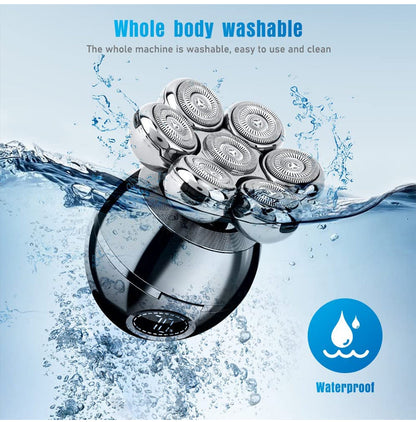 💪7D Floating Shaver Set | 5-in-1 Multifunktional⚡ Kabelloses Laden + LED-Akkustandsanzeige🚿 Nass-/Trockenrasur · Abwaschbar🪐 Ideal für unterwegs