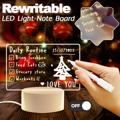 Das perfekte Geschenk – Wiederbeschreibbares Zeichenbrett-Set mit LED-Beleuchtung