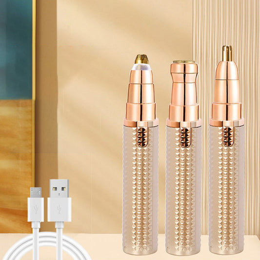 💆 LIMITIERTER 50% RABATT! 3-in-1 wiederaufladbarer Elektrischer Trimmer – Für Augenbrauen, Nasenhaare & Gesichtsbehaarung, USB-Ladung