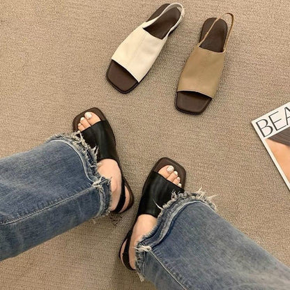 👡 LIMITED-TIME 50% RABATT! ✨ Damen Retro-Slingback-Sandalen – Eckige Zehe, Komfort, 3 Farben 🥿