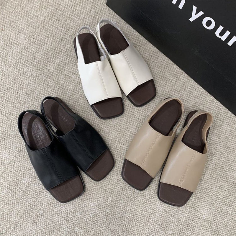 👡 LIMITED-TIME 50% RABATT! ✨ Damen Retro-Slingback-Sandalen – Eckige Zehe, Komfort, 3 Farben 🥿