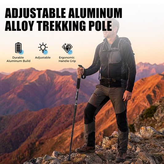Verstellbarer Trekkingstock aus Aluminiumlegierung 🏔️ Leicht & Stabil für Wandern und Outdoor