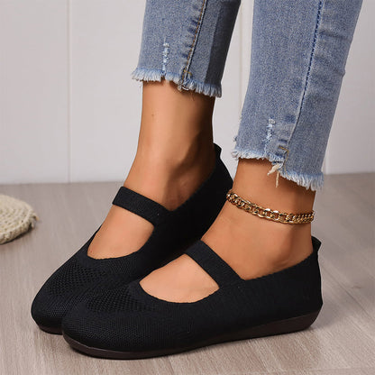 👟🌬️ Atmungsaktive Strickballerinas für Damen – Weich und atmungsaktiv, auch nach langen Spaziergängen bequem – Zahlung per Nachnahme ✅