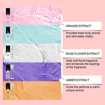 🌸 Roll-On Parfüm für Damen ✨ Natürlicher langanhaltender Duft Roller in vier verschiedenen Düften, frisches Körperparfüm für Alltag & Unterwegs