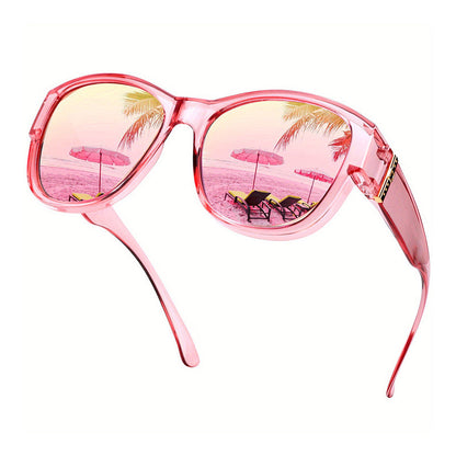Damen-Sonnenbrille mit großem Rahmen, zum Überziehen