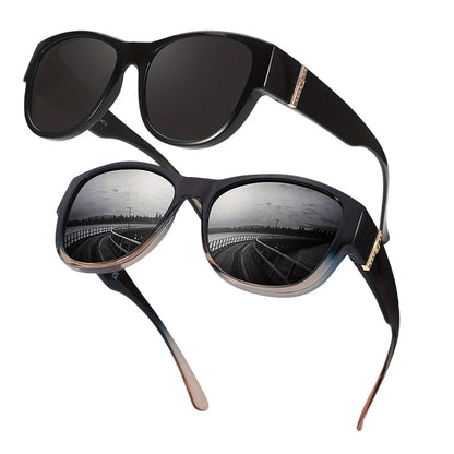 Damen-Sonnenbrille mit großem Rahmen, zum Überziehen