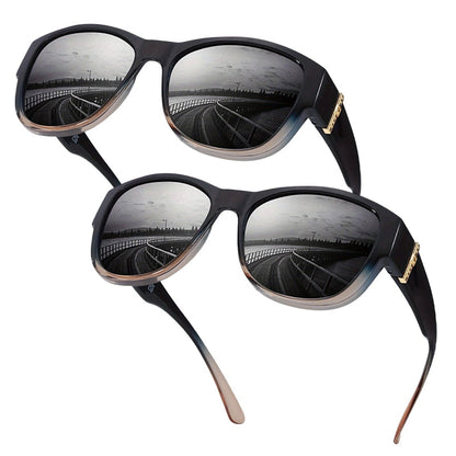 Damen-Sonnenbrille mit großem Rahmen, zum Überziehen