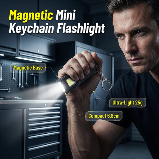 🔦🧲 Mini-Schlüsselanhänger-Taschenlampe – Magnetfuß, USB-C, 3 Modi – hell & immer griffbereit! ✨