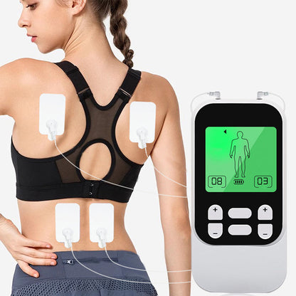 ✨⚡Muskelstimulator mit 10 Modi, 2 Kanälen und 30 Intensitätsstufen. Kompakt & wiederaufladbar, für Rücken, Nacken und Schultern, inkl. 4 Elektrodenpads.