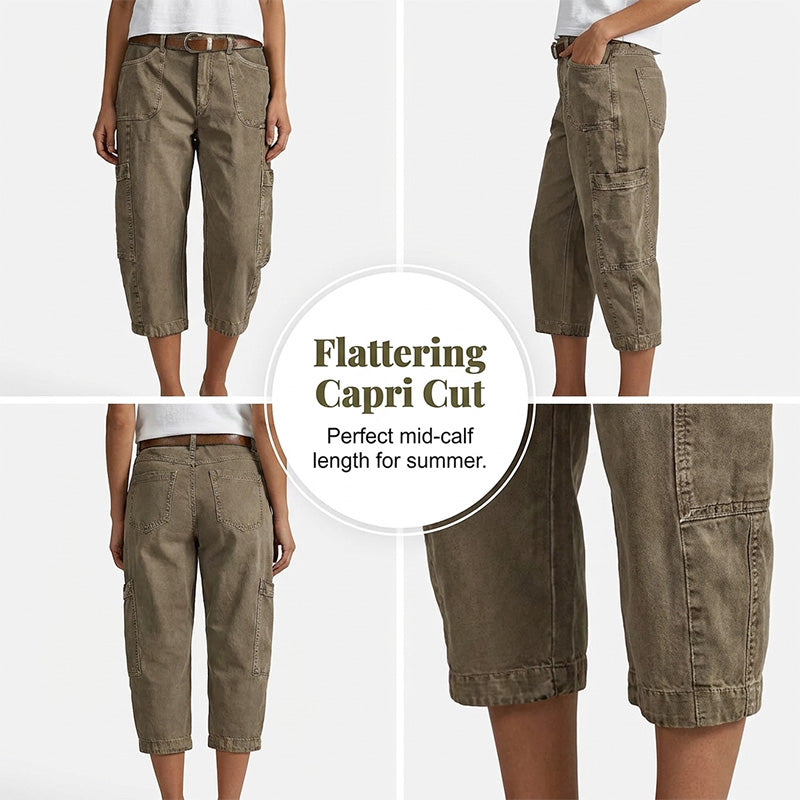 📢Letzter Tag: 50 % Rabatt⏰👖 Lässige Cargo-Caprihosen für Damen – bequeme 3/4-Hosen mit vielen Taschen, perfekt für Alltag, Reisen & Sommer ☀️