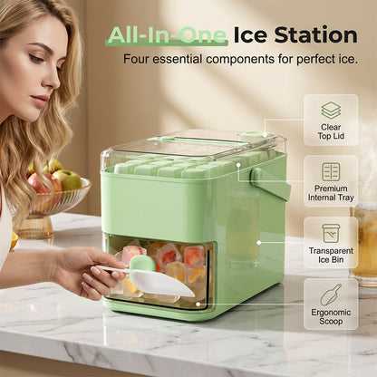 🥳HEISSER SALE 2026🥳💞50.000+ VERKAUFT!👵❤️ 50 % RABATT!  Eiswürfelbereiter mit Auffangbehälter (Pressmechanismus)