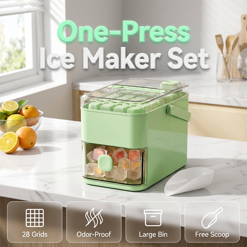 🥳HEISSER SALE 2026🥳💞50.000+ VERKAUFT!👵❤️ 50 % RABATT!  Eiswürfelbereiter mit Auffangbehälter (Pressmechanismus)