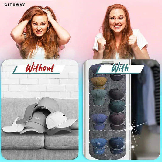 🔥🧢 50% RABATT! Hängender Hutständer – mit mehreren Fächern, perfekt für Caps, Mützen & Schirme – kein Bohren nötig. 🚪💪