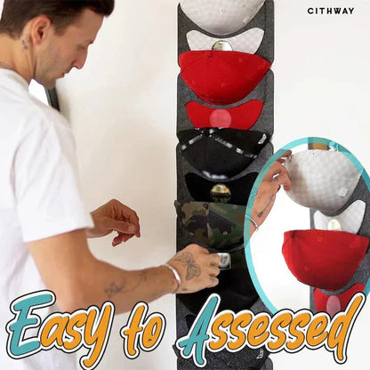 🔥🧢 50% RABATT! Hängender Hutständer – mit mehreren Fächern, perfekt für Caps, Mützen & Schirme – kein Bohren nötig. 🚪💪