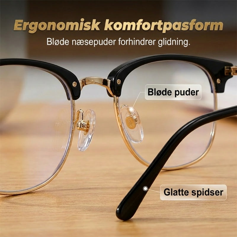 Stilvolle Unisex-Lesebrille mit halbem Rahmen