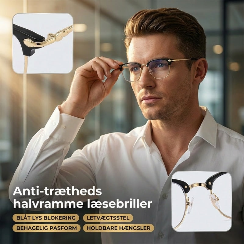 Stilvolle Unisex-Lesebrille mit halbem Rahmen