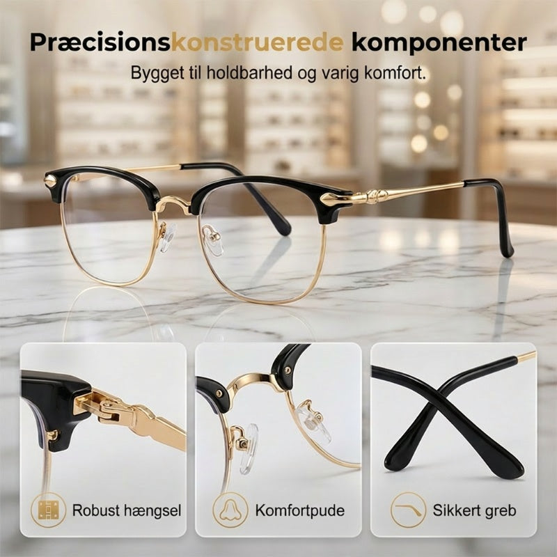 Stilvolle Unisex-Lesebrille mit halbem Rahmen