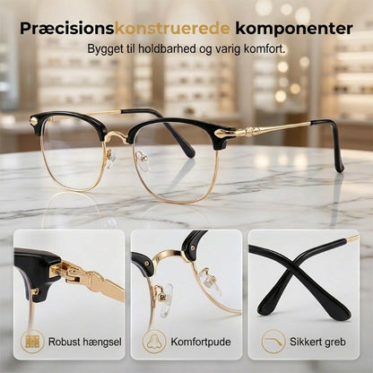 Stilvolle Unisex-Lesebrille mit halbem Rahmen