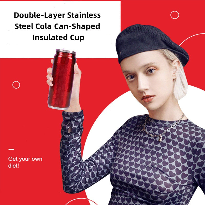 🥤Doppelwandiger, isolierter Becher aus Edelstahl in Form einer Cola-Dose