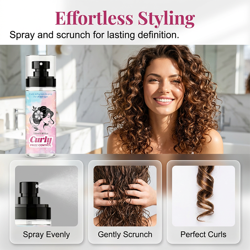 Feuchtigkeitsspendendes Anti-Frizz-Spray für lockiges Haar