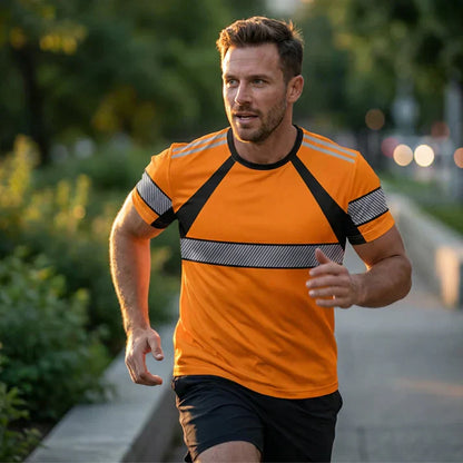 🛡️ 50% Rabatt: Herren Warnschutz T-Shirt | Reflexstreifen & atmungsaktiv für Arbeit & Outdoor