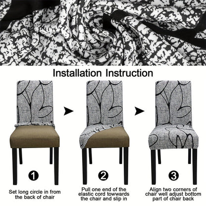 🛋️ Aktion: 2 für 1 – Universal-Stuhlbezug mit elastischem Stoff & Print – für Rückenlehne und Sitzfläche, waschbar & vielseitig für Esstisch & Wohnzimmer 🪑