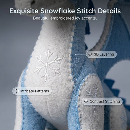 DIY-Patchwork-Set „Eisdrachen“ – „Arktischer Winterwächter“ – Nähset