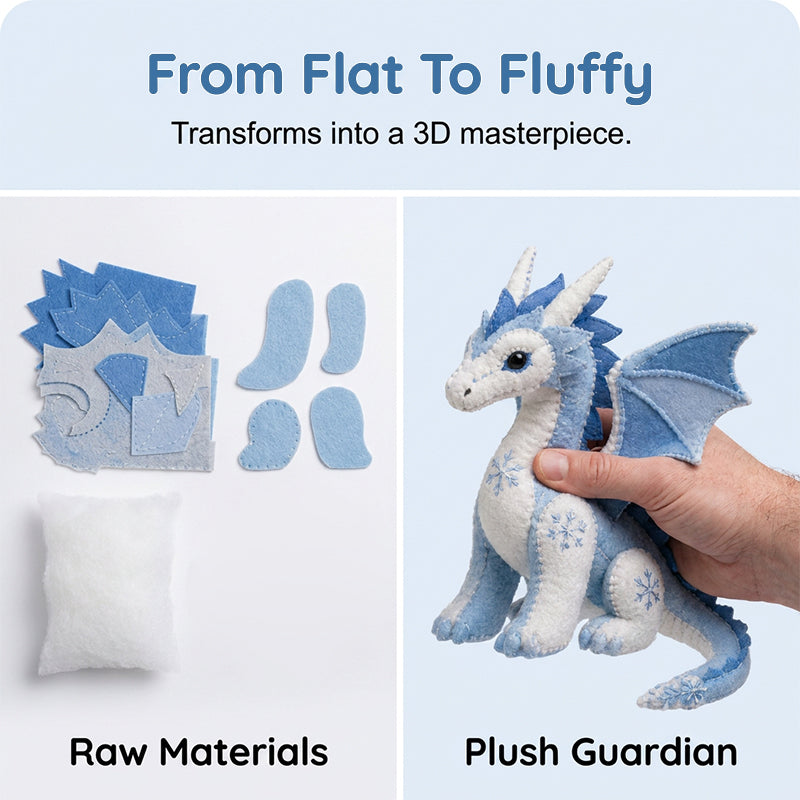 DIY-Patchwork-Set „Eisdrachen“ – „Arktischer Winterwächter“ – Nähset