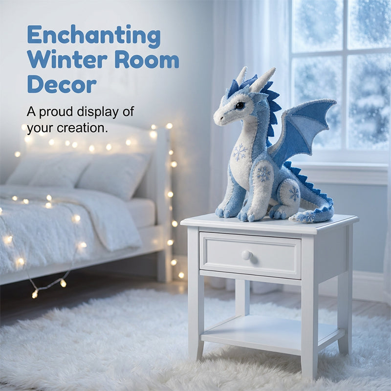DIY-Patchwork-Set „Eisdrachen“ – „Arktischer Winterwächter“ – Nähset