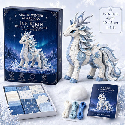 DIY-Patchwork-Set „Eisdrachen“ – „Arktischer Winterwächter“ – Nähset