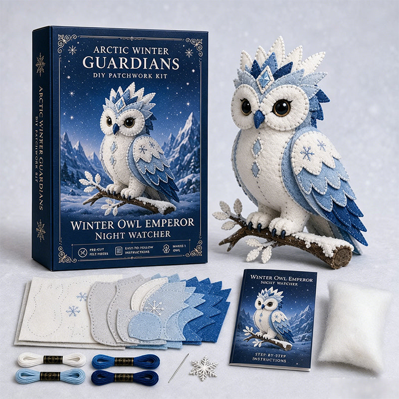 DIY-Patchwork-Set „Eisdrachen“ – „Arktischer Winterwächter“ – Nähset