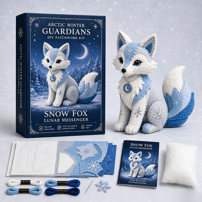DIY-Patchwork-Set „Eisdrachen“ – „Arktischer Winterwächter“ – Nähset