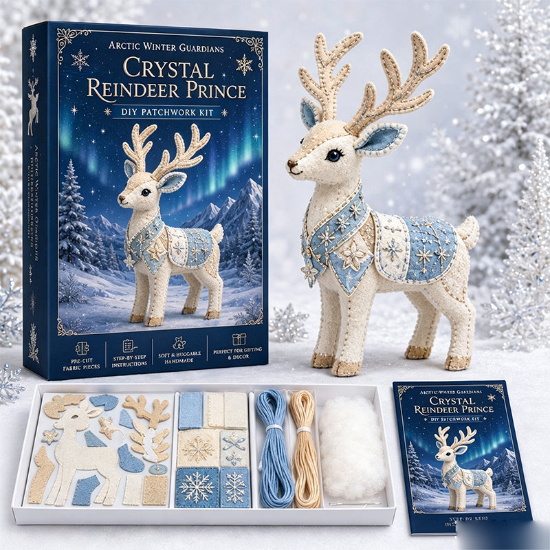 DIY-Patchwork-Set „Eisdrachen“ – „Arktischer Winterwächter“ – Nähset
