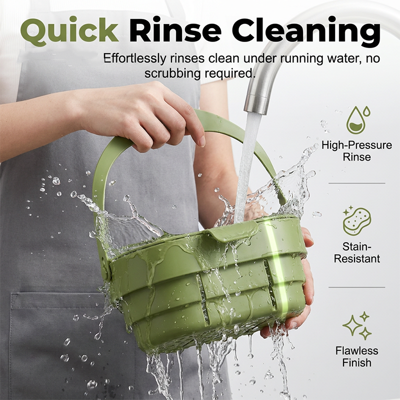 🍳 -50%! 🧺 Zusammenklappbarer Spülbecken-Siebkorb – Schneller Wasserablauf & platzsparend – Universelle Wasserhahnhalterung 🧼