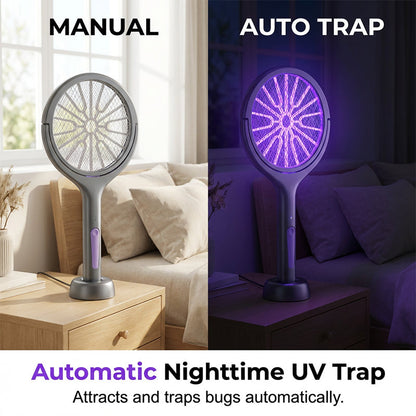 🔥【Limitierte Auflage – 50 % Rabatt】✨Mosquito Zapper – Elektrischer 2-in-1-Mückenklatscher, wiederaufladbarer USB-Insektenklatscher mit 3000 V und drehbarem Kopf, elektrischer Mückenschutz für Haus/Balkon/Garten/Camping