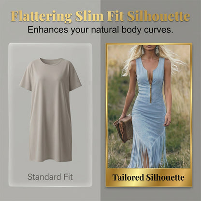 📢📢 Alle tragen es – noch nicht? Jetzt 50%!🌺Retro Western Fransen Ärmelloses Slim-Kleid