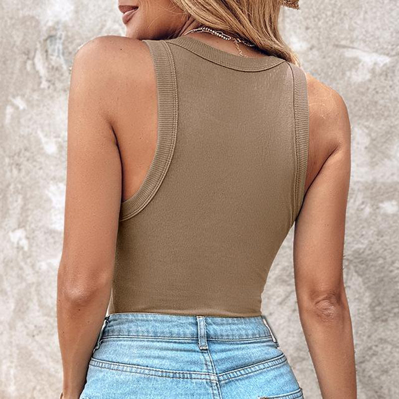 🔥 50% Rabatt!👚Geripptes Tanktop mit integriertem BH für Frauen