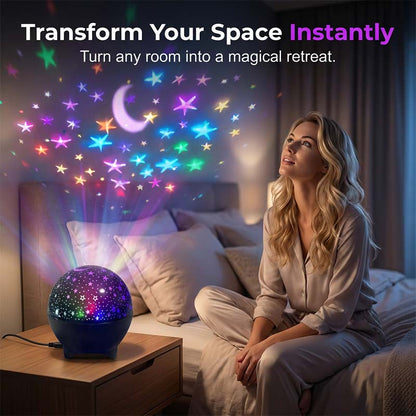 🌙💫 LED-Nachtlicht-Projektor – bewegliche Galaxy-Wolken, dimmbar, leise – perfekt für entspannte Nächte & süße Träume! 😴