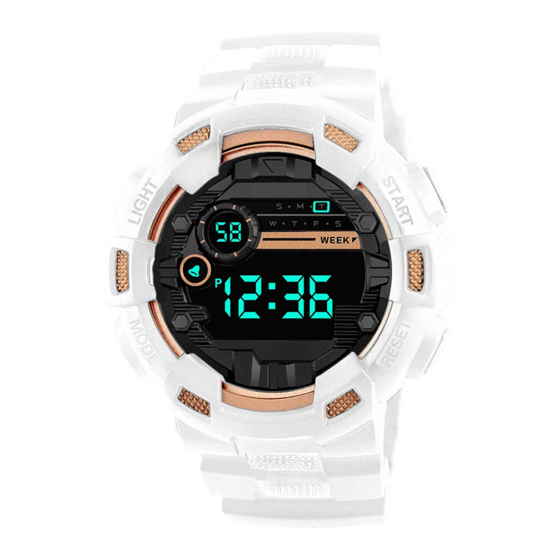 ⌚ Digitale Smartwatch mit großem Display und LED-Hintergrundbeleuchtung – gut lesbar bei Sonnenlicht und Dunkelheit, leicht und robust.