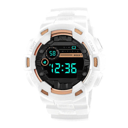 ⌚ Digitale Smartwatch mit großem Display und LED-Hintergrundbeleuchtung – gut lesbar bei Sonnenlicht und Dunkelheit, leicht und robust.
