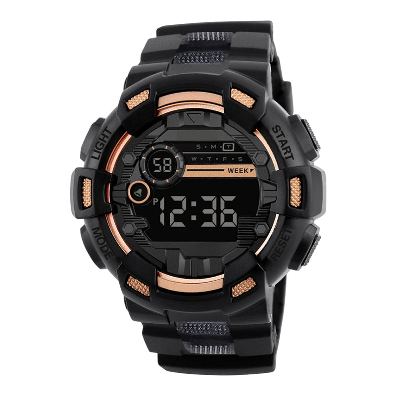 ⌚ Digitale Smartwatch mit großem Display und LED-Hintergrundbeleuchtung – gut lesbar bei Sonnenlicht und Dunkelheit, leicht und robust.