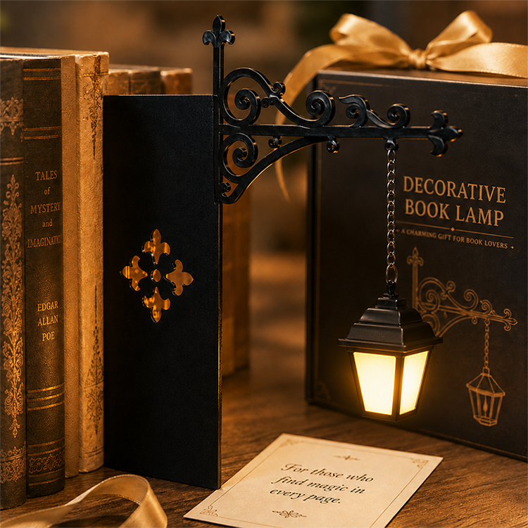 🏮📚 Miniatur-Vintage-Straßenlaterne – Buchstütze & Lampe in 1 – warmes Licht, stabiler Eisenständer – magische Leseatmosphäre! ✨