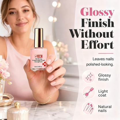 💅 LIMITIERTER 50% RABATT! 3-in-1 Nagelverstärker – Glättet Rillen, strahlender Glanz & täglicher Schutz für brüchige Nägel