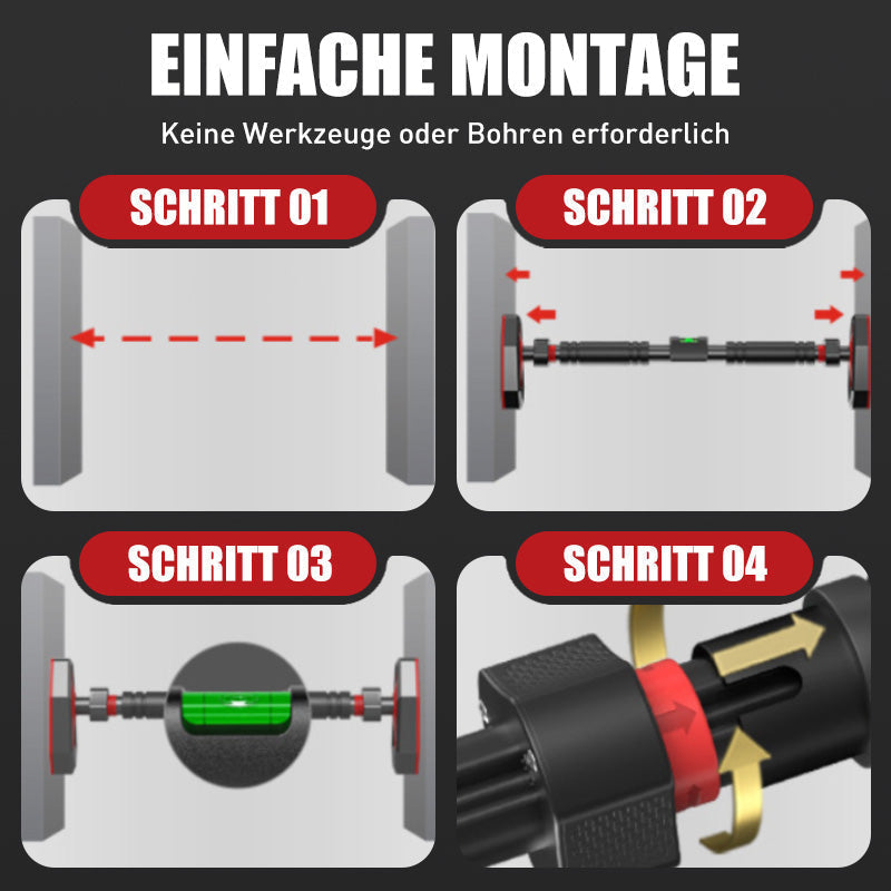 💪🚪 Klimmzugstange für Türrahmen – 50% RABATT! Dreieckige rutschfeste Basis, doppelte Federverstärkung – stabil, sicher, bohrfrei. 🔥🏠