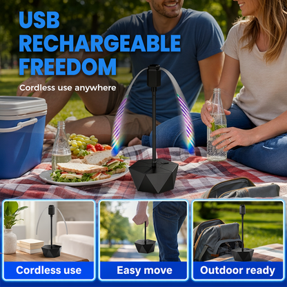 USB-wiederaufladbarer, einziehbarer Fliegenabwehrventilator für den Außenbereich