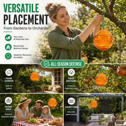 🐝🚫 Eco-Wespenfalle für draußen – giftfrei, wiederverwendbar & wetterfest – schützt Terrassen & Gärten! 🌿